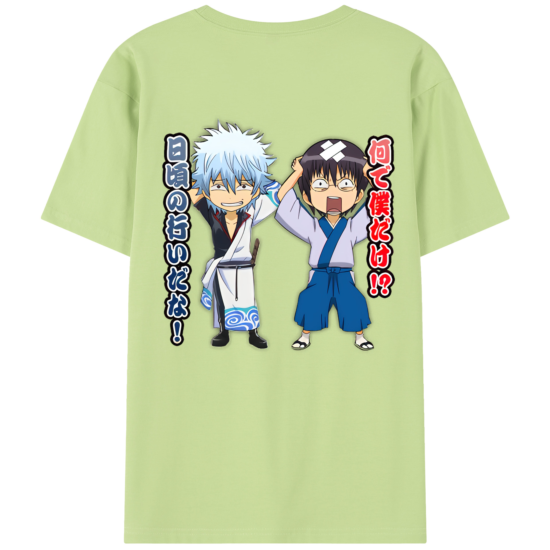 （画像用） ぎんたま 坂田銀時（さかたぎんとき） 神楽 志村新八（しむら しんぱち） GINTAMA Sakata Gintoki Kagura Shimura Shinpachi 綿100％半袖Tシャツ（背面プリント）